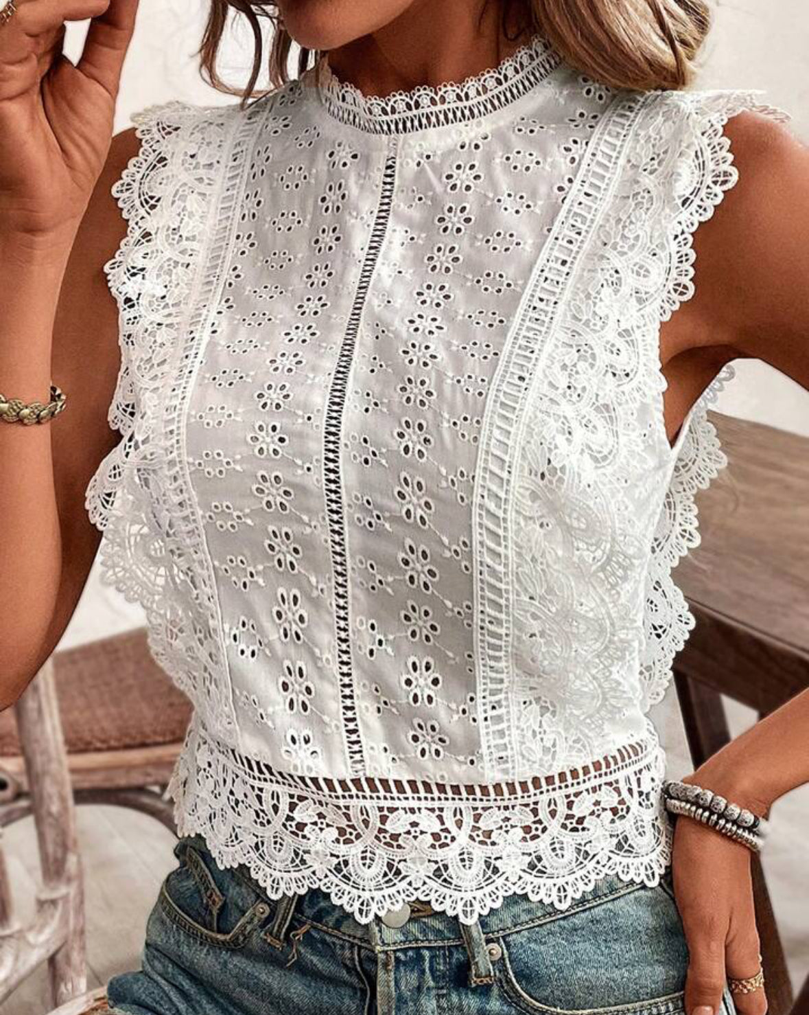 Blusa encajes