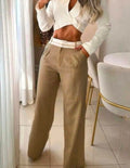 Pantalón beige con fajon